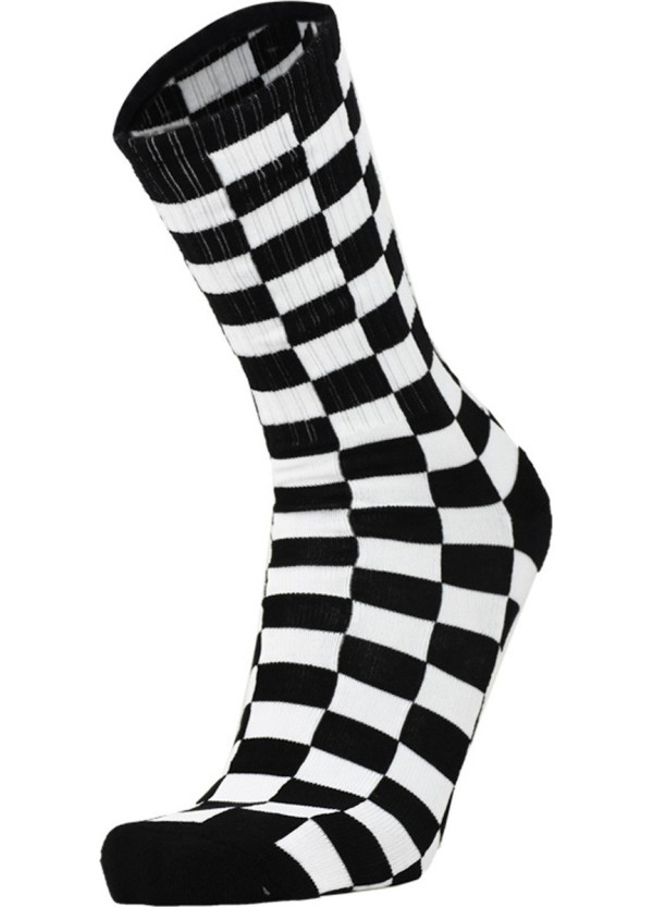 Vans Checkeboard Crew Socks (38.5-42) Black/White - VN0A3H3NHU0
