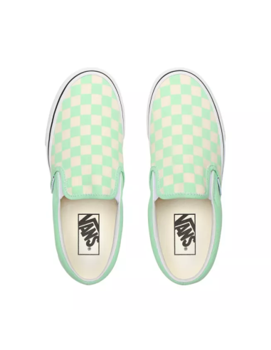 Vans Checkboard Classic Slip-On Women's Shoes Green Ash/True White  (VN0A4U38WS1)