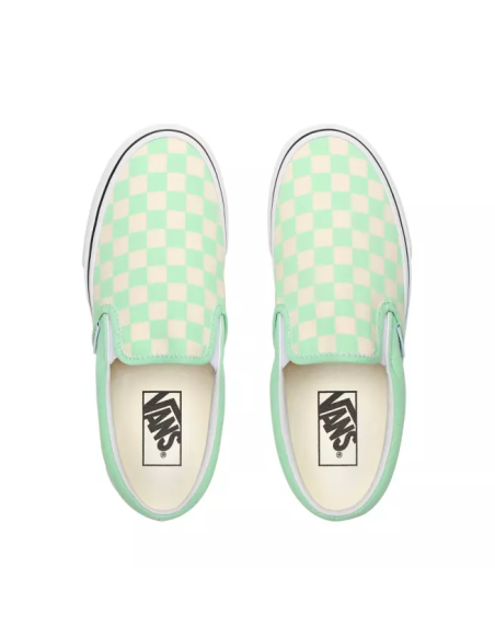 Vans Checkboard Classic Slip-On Women's Shoes Green Ash/True White  (VN0A4U38WS1)