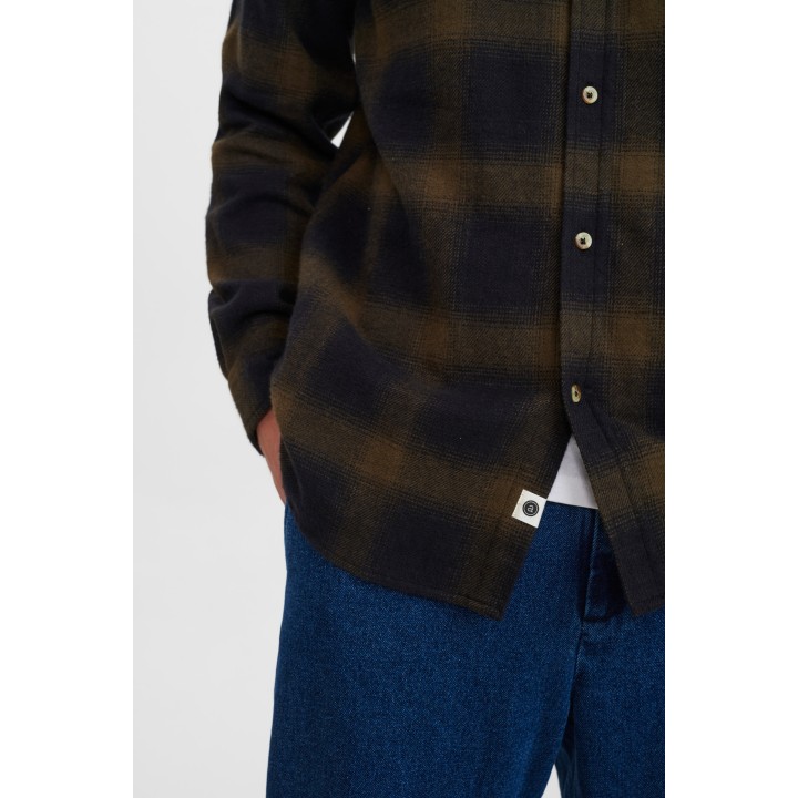Anerkjendt Akkonard Brushed Ckeck Shirt in Caviar - 900319