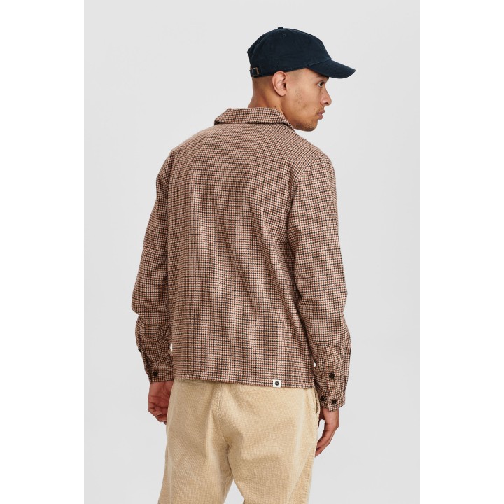 Anerkjendt Akcuba Houndstooth Overshirt in Beige - 900228