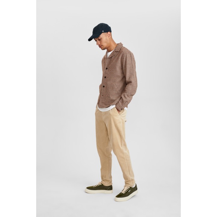 Anerkjendt Akcuba Houndstooth Overshirt in Beige - 900228