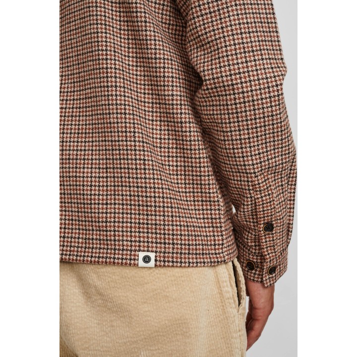 Anerkjendt Akcuba Houndstooth Overshirt in Beige - 900228