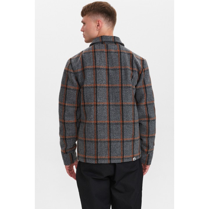 Anerkjendt Akbastian Check Jacket in Granit Grey Mel - 900252