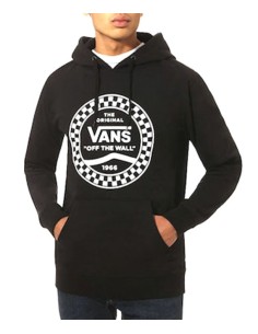 Vans Men's Side Stripe Font Hoodie -Black/White (VN0A456QBLK)