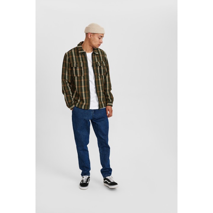 Anerkjendt Aksoldado Check Overshirt in Deep Forest - 900240