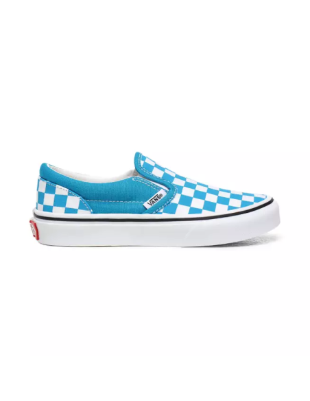 Vans Checkboard Classic Slip-On Women's Shoes Caribbean Sea/True White  ( VN0A4UH8W3V)