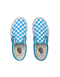 Vans Checkboard Classic Slip-On Women's Shoes Caribbean Sea/True White  ( VN0A4UH8W3V) 2