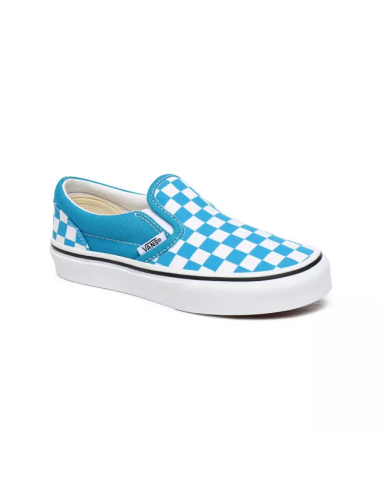 Vans Checkboard Classic Slip-On Women's Shoes Caribbean Sea/True White  ( VN0A4UH8W3V)