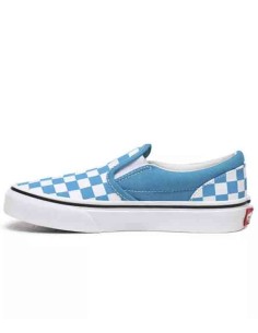 Vans Checkboard Classic Slip-On Women's Shoes Caribbean Sea/True White  ( VN0A4UH8W3V)