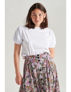 Γυναικεία Μπλούζα με Φουσκωτά Μανίκια 24 COLOURS White - 11494a