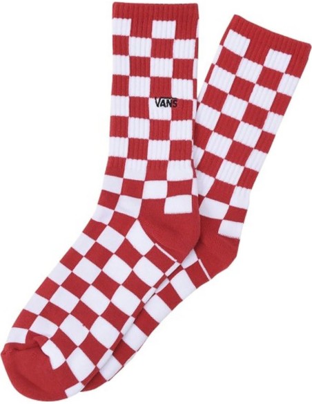 Vans Checkerboard Crew II Socks (38.5-42) White/Red - VN0A3H3NRLM