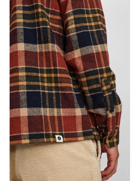 Anerkjendt Aklion Check Overshirt in Deep Forest - 900247