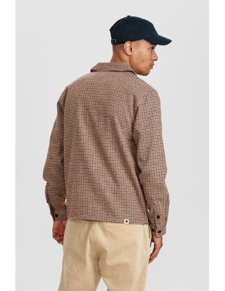 Anerkjendt Akcuba Houndstooth Overshirt in Incense - 900228