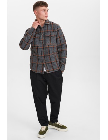 Anerkjendt Akbastian Check Jacket in Granit Grey Mel - 900252