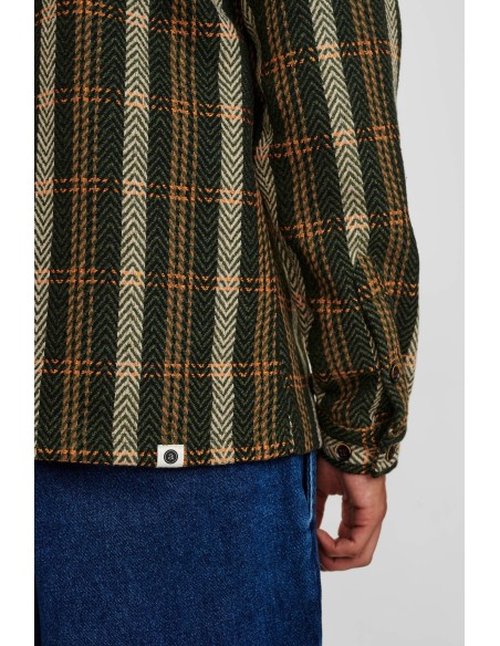 Anerkjendt Aksoldado Check Overshirt in Deep Forest - 900240