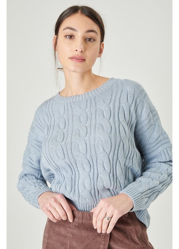 24 COLOURS Sweater Light Blue Knitted - 40823b