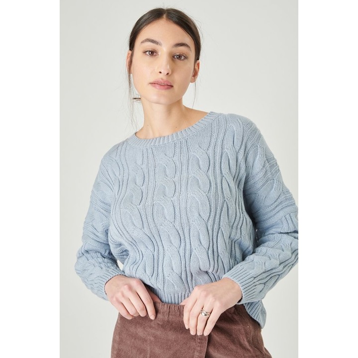 24 COLOURS Sweater Light Blue Knitted - 40823b