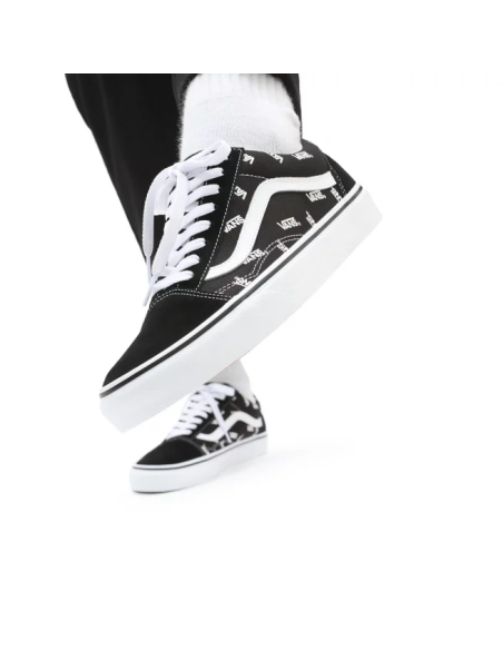 Vans Old Skool Shoes Black/True White Monogram - VN0A3WKTQW7