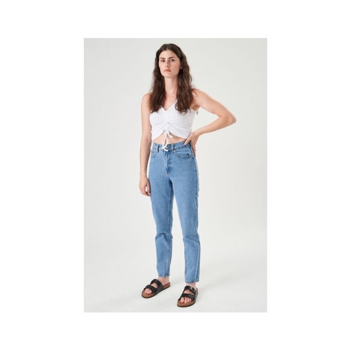 24 COLOURS Pants Wet Floor High Waist Denim - 80233