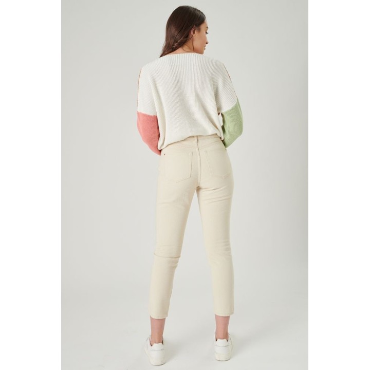 24 COLOURS Pants Mom Jean in Beige - 80286