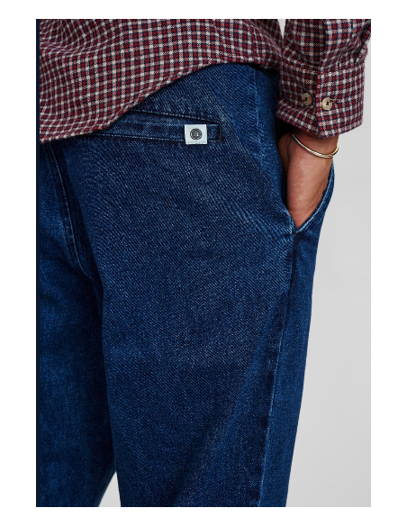 Anerkjendt Akjan Denim Chino Pant in Medium Blue Denim - 900268