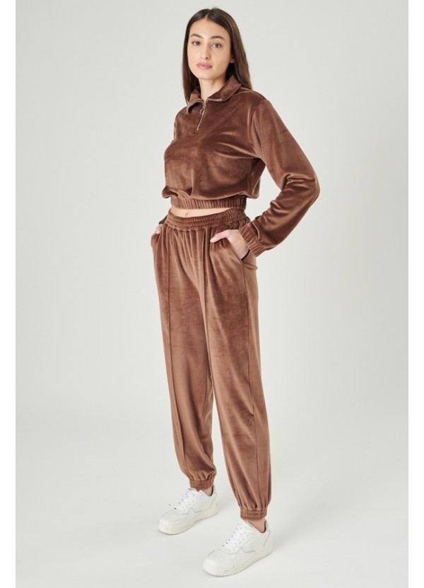 24 COLOURS Pants Track Brown Velvet - 60560a