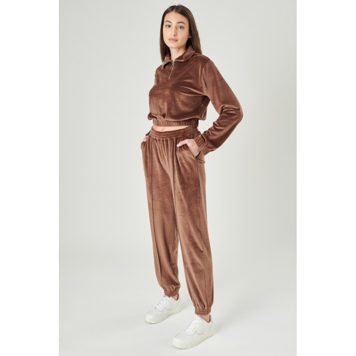 24 COLOURS Pants Track Brown Velvet - 60560a