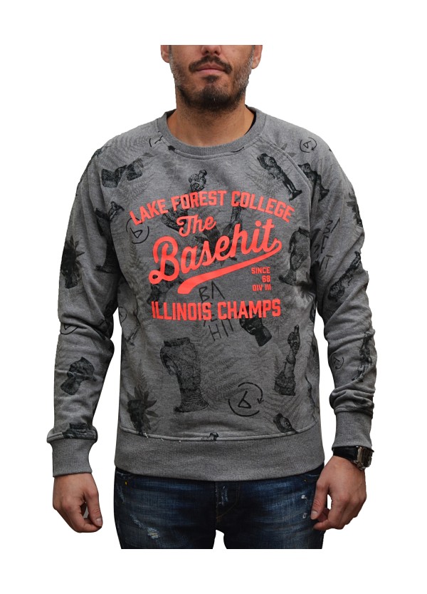 Basehit Mens Hoddy PR 84 Grey MF1618