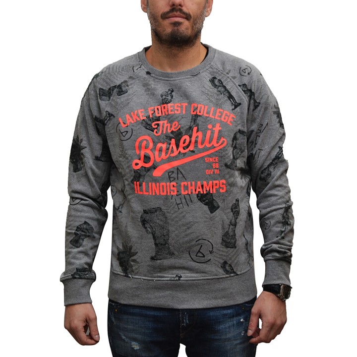 Basehit Mens Hoddy PR 84 Grey MF1618