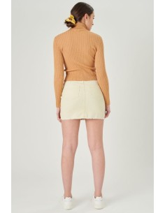 Γυναικεία Κοτλέ Φούστα Μπεζ -70571a 2