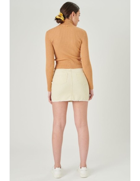 Γυναικεία Κοτλέ Φούστα Μπεζ -70571a