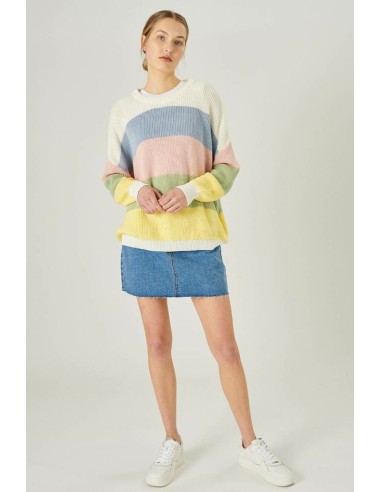 Γυναικεία Πλεκτή Μπλούζα Ριγέ 24COLOURS - 40835