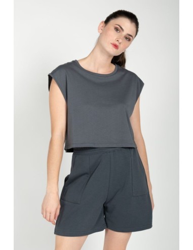 24 COLOURS Women's Casual Shorts in Anthracite - 60632a