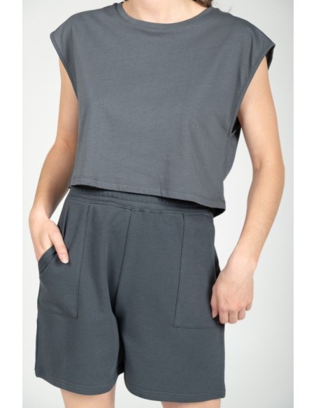 24 COLOURS Women's Casual Shorts in Anthracite - 60632a