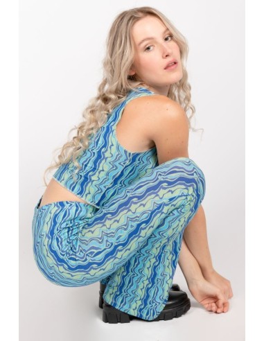 24 COLOURS Illusion Crop Top Turquoise - 11746c