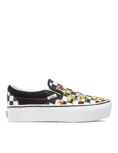 Vans Classic Slip-On Platform Poppy Checkerboard Black - VN0A5KXIBML