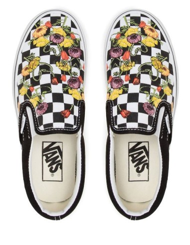 Vans Classic Slip-On Platform Poppy Checkerboard Black - VN0A5KXIBML