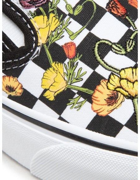 Vans Classic Slip-On Platform Poppy Checkerboard Black - VN0A5KXIBML