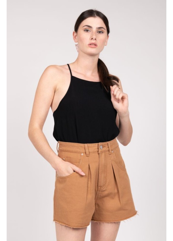 24 COLOURS Brown Denim Shorts - 80299a
