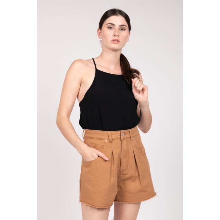 24 COLOURS Brown Denim Shorts - 80299a