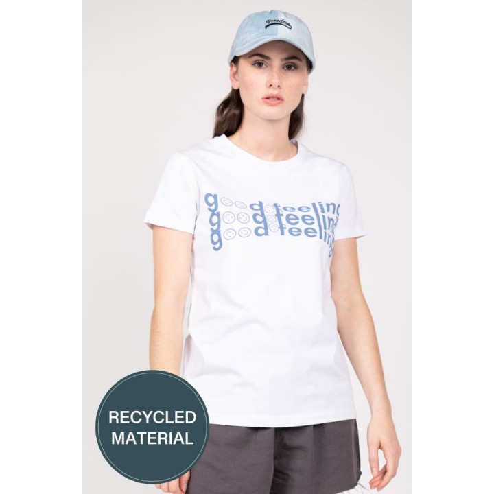 24 COLOURS Graphic White T-shirt - 11718b