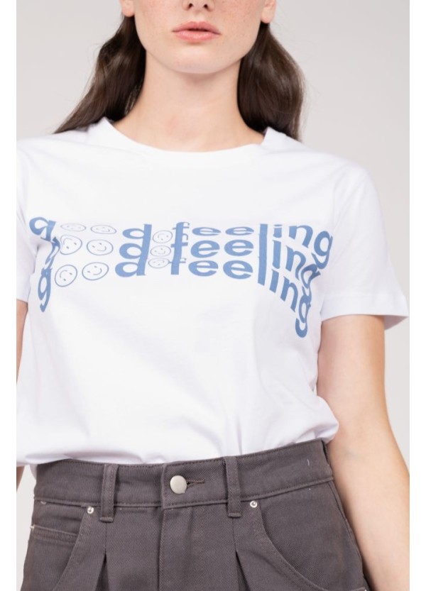 24 COLOURS Graphic White T-shirt - 11718b