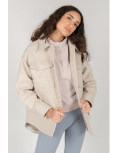 24 Colours Oversized Jacket in Beige - 90386b