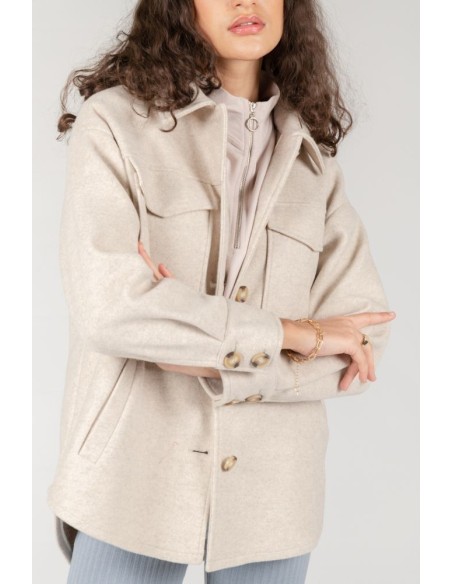 24 Colours Oversized Jacket in Beige - 90386b