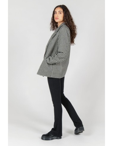 24 Colours Checked Blazer in Black/White - 90388