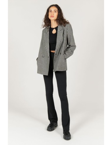 24 Colours Check Blazer in Black/White - 90388
