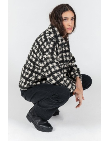 24 Colours Teddy Checked Shirt in Black - 50721c