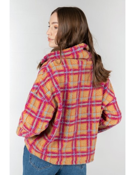 24 Colours Teddy Checked Shirt in Brown - 50721d