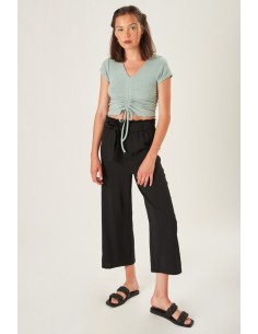 24COLOURS Pants in Black - 60637a